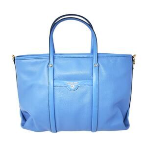 Michael Kors Beck Medium Pebbled Leather Tote Bag South Pacific Blue Crossbody